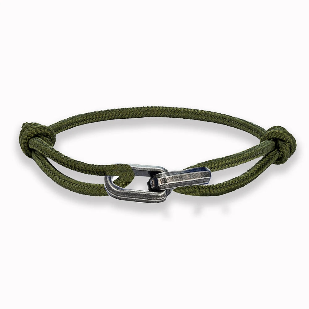 MKENDN Punk Style Mens Bracelet Rope Chain Thin Mens Black Rope Nylon Bracelet Women Stainless Steel Bracelet Mens Jewelry