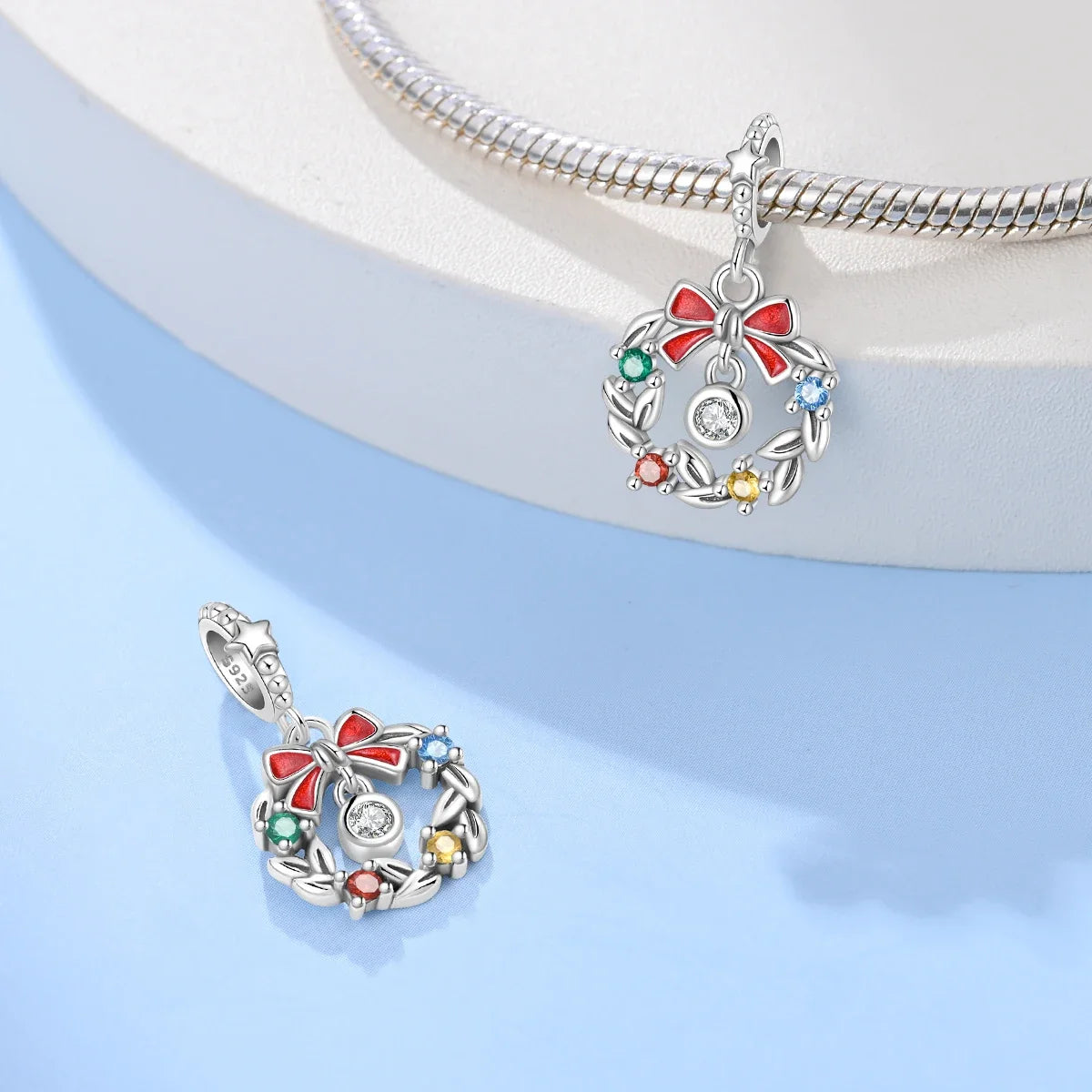 Charm 925 Sterling Silver Christmas Tree Hat Love Elk Beaded Fit Women's Bracelet Diy Jewelry Making Christmas Gift