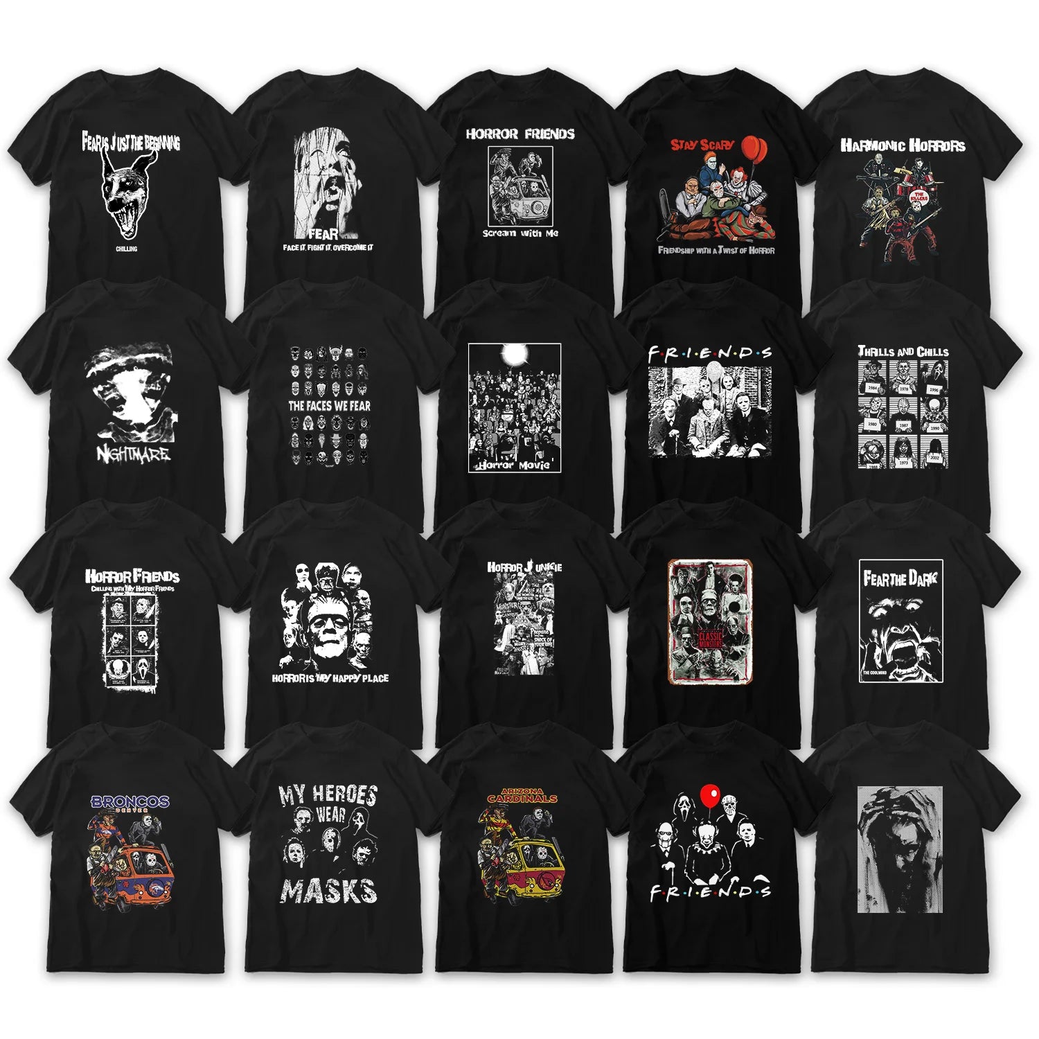 T-shirt en coton drôle pour homme avec motif d'Halloween, t-shirt d'horreur pour homme, grande taille, t-shirt drôle pour homme