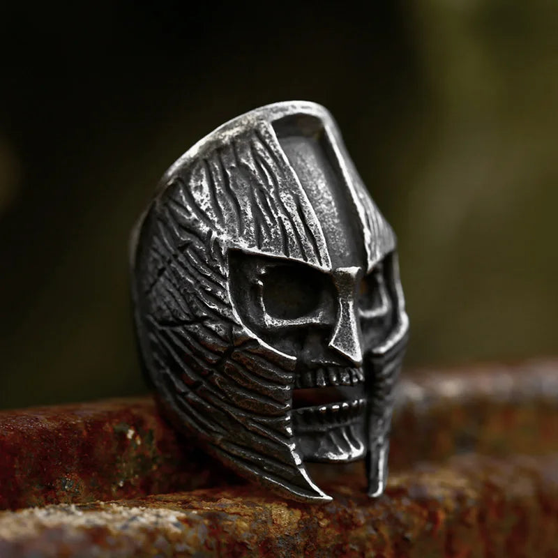 BEIER 2024 Nouveau Style En Acier Inoxydable Guerrier Romain Anneau Spartiate Guerrier Masque Casque Anneau Pour Hommes Cool Bijoux En Gros