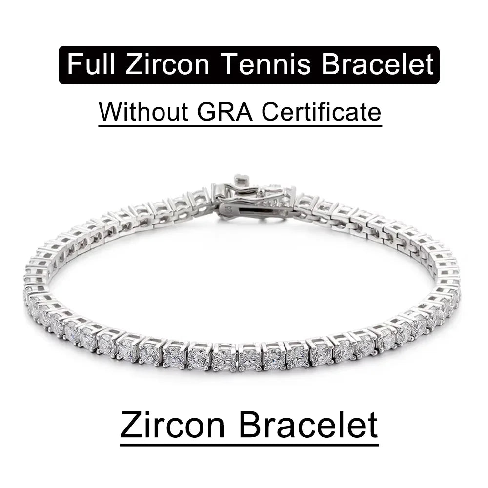 Serenity D Color Moissanite Tennis Bracelet Women Man 100% S925 Sterling Silver Plated 18K Hand Chain Fine Jewelry GRA Wholesale - Madeinsea©