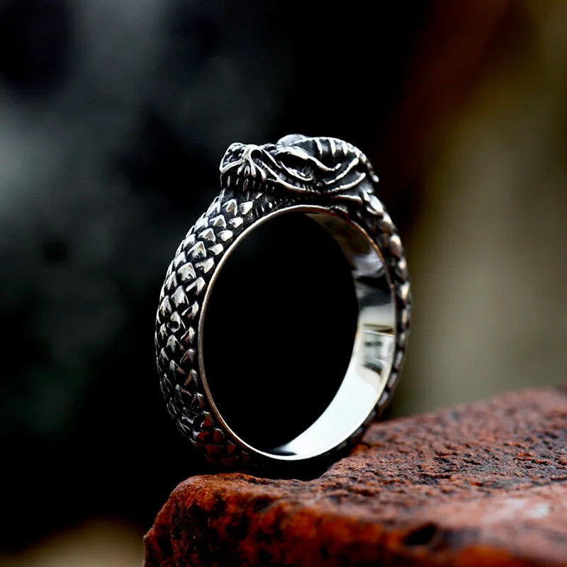 Beier New Fashion Domineering retro Cool Big Head Stainless Steel Animal Personality Huge Dragon Animal Ring BR8-890