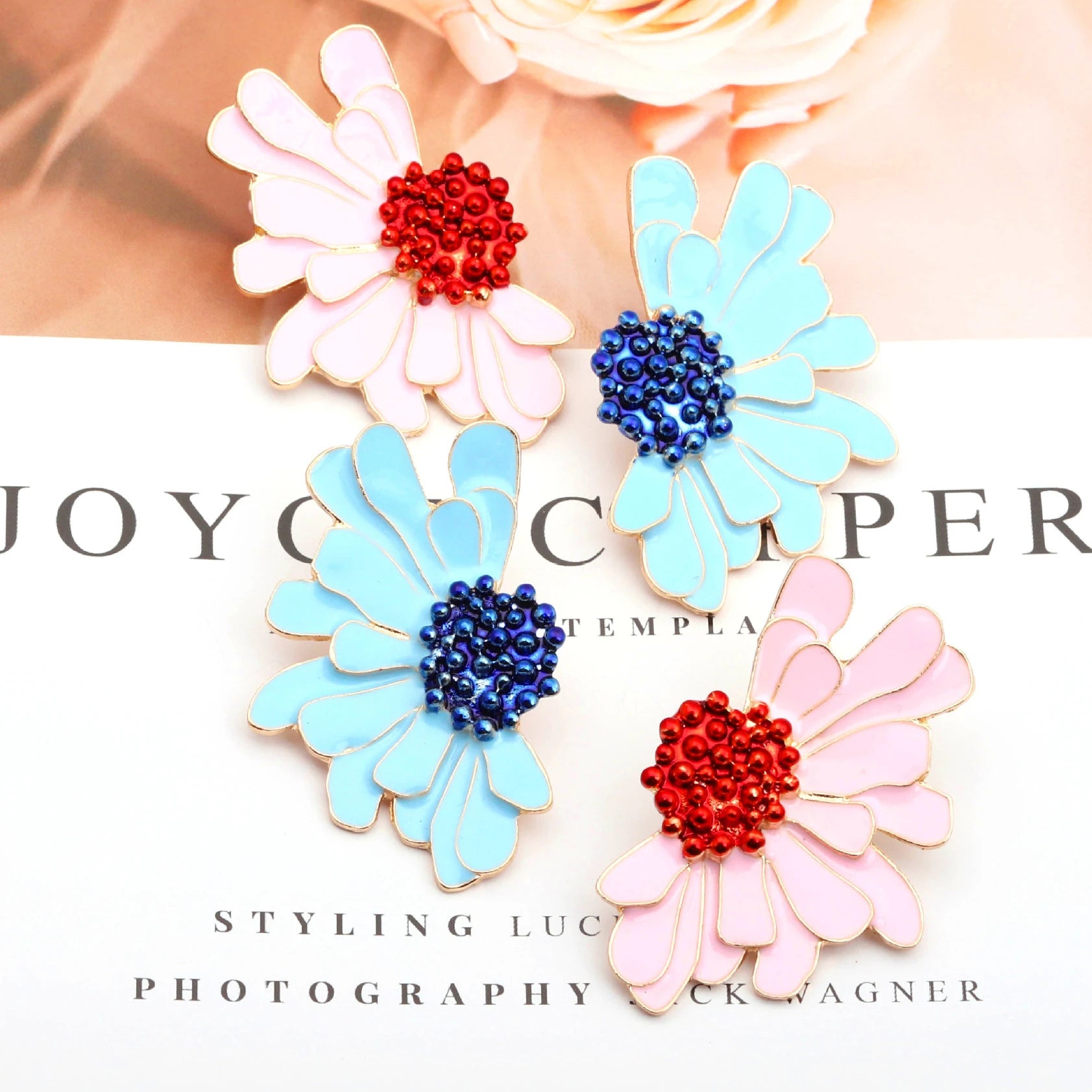 Personality Irregular Dasiy Flower Earrings for Woman Party Casual