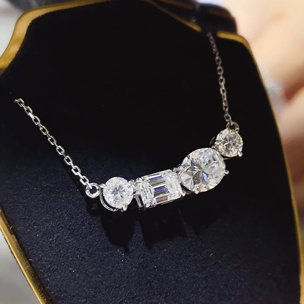 Serenity 5cttw D Color Moissanite Pendant Necklace for Women 100% S925 Sterling Silver Plated 18K Lab Diamond Neck Chain Jewelry - Madeinsea©