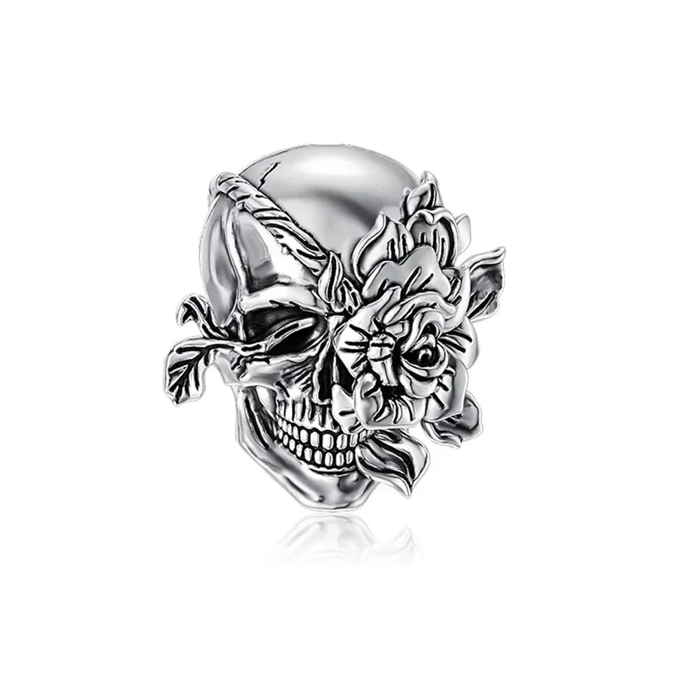 Halloween 925 Sterling Silver Skull Charm Luminous Pumpkin Bat Ghost Coffin Bead Pendant Ring Necklace Bracelet DIY Jewelry Gift