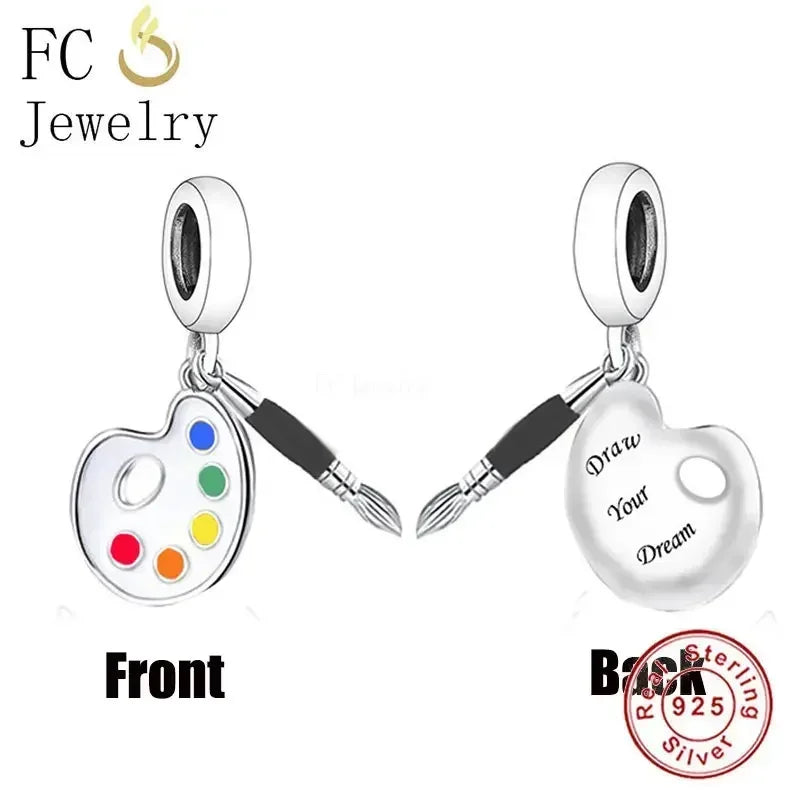 Fit Original Pan Charms Bracelet 925 Silver Profession Hobby Sport Cook Rock Muisc Makeup Game Fitness For Making Berloque - Madeinsea©