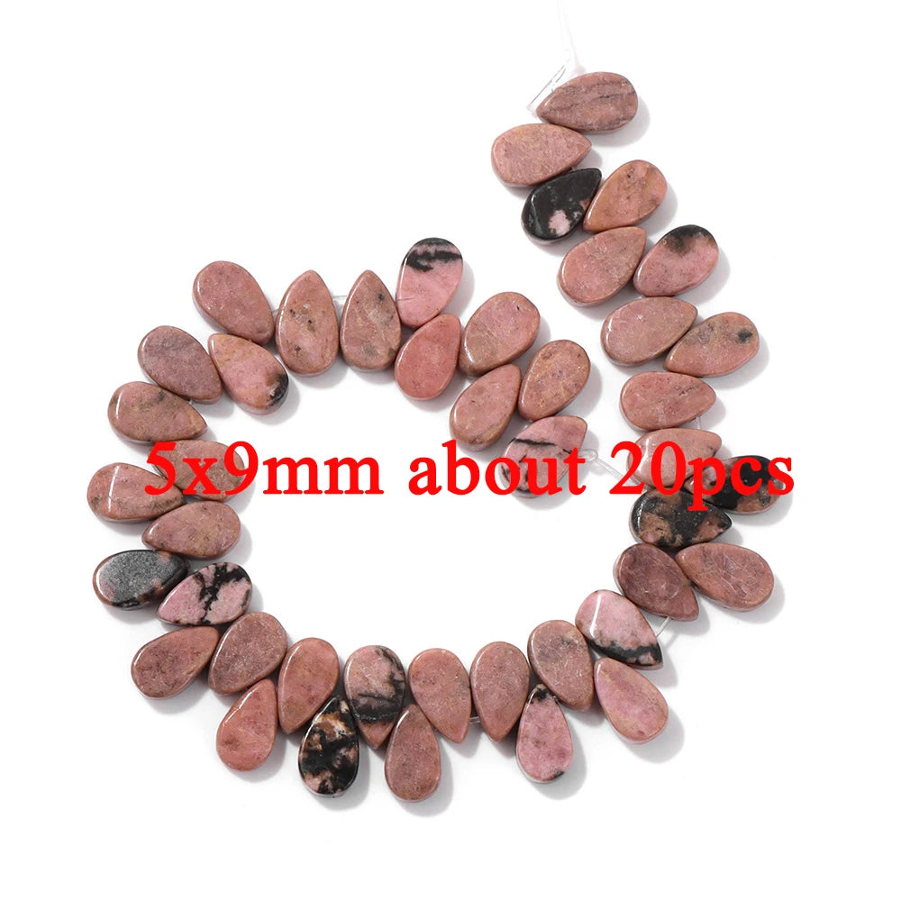 Wholesale Natural Pink Black Rhodonite Stone Beads Round Oval Rondelle Loose Spacer Gem Bead For Jewelry Making DIY Accessories