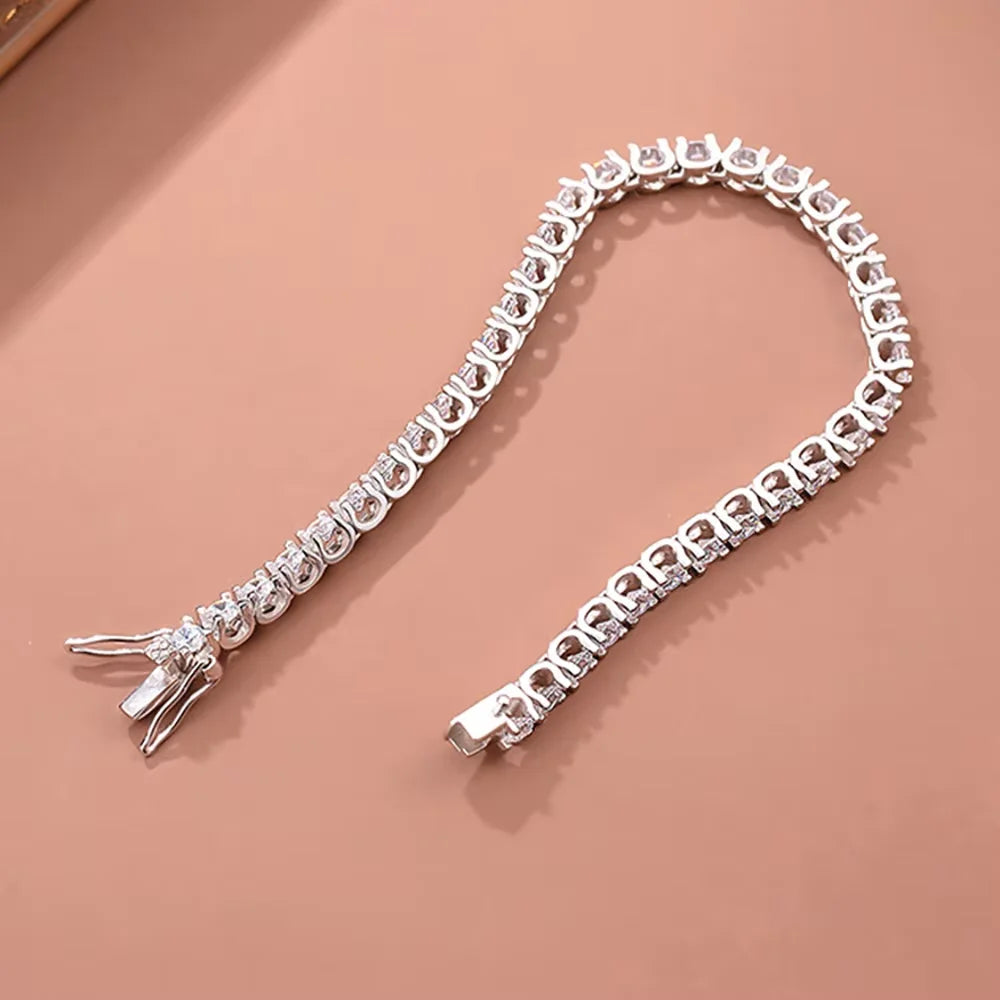 Serenity 3.5mm D Color Moissanite Tennis Bracelet for Women Men Gift S925 Sterling Silver Bracelet Plated 18K Hand Chain Jewelry - Madeinsea©