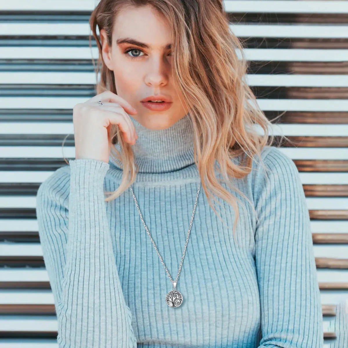 Eudora Collier Bola de Grossesse Necklace 20mm Ball Tree of Life Angel Caller Musical Bell Pendant Jewelry for Pregnant Women