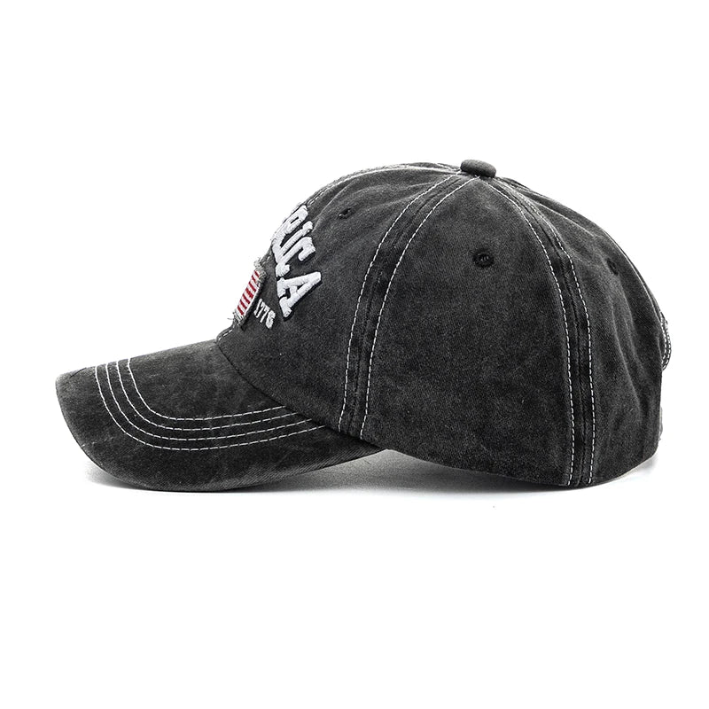 New Unisex Cap AMERICA Letter Embroidery Vintage Baseball Cap Men Women Casual Outdoor Streetwear Sports Hat