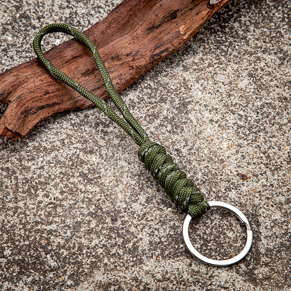 MKENDN High Strength Parachute Cord Keychain Outdoor Rock Climbing Camping Emergency Survival Paracord Lanyard Metal Key Ring