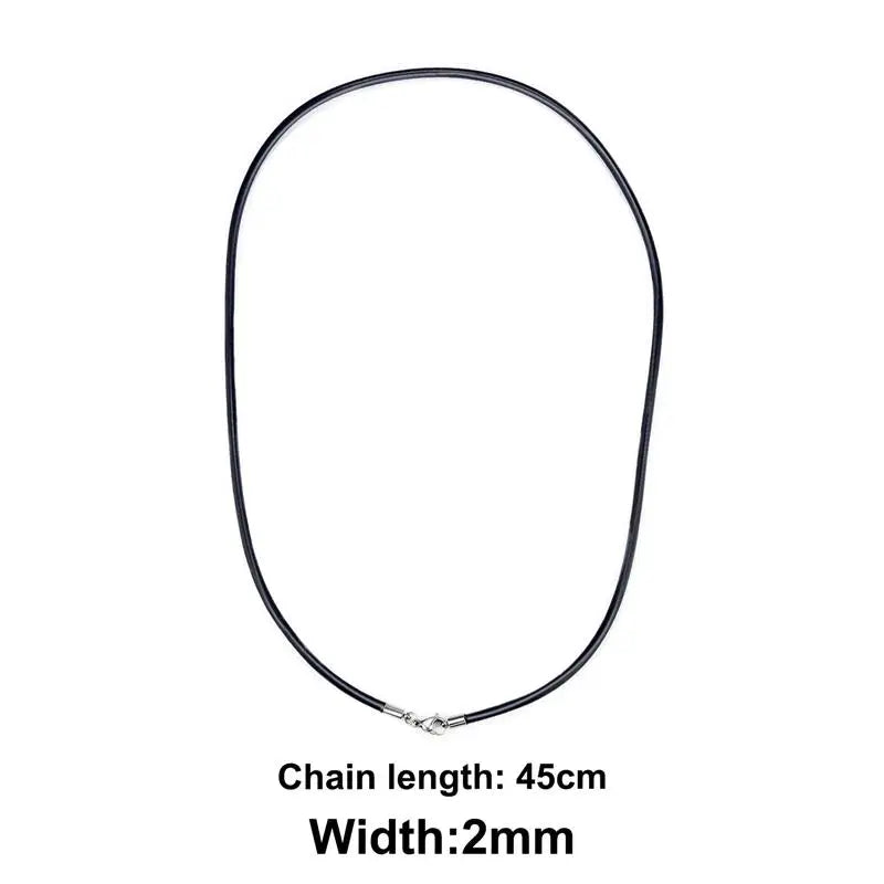 Jiayiqi Rubber Rope Necklace&Bracelets For Men Women Fashion Jewelry Gift Casual Round Neck Black Necklace DIY Rope