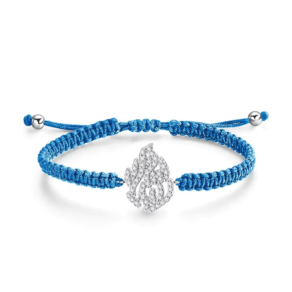 Serenity Fine Braided-rope Moissanite Bracelet Women Men 100% S925 Sterling Silver Fire Shape Bracelet Adjustable Chain Jewelry - Madeinsea©