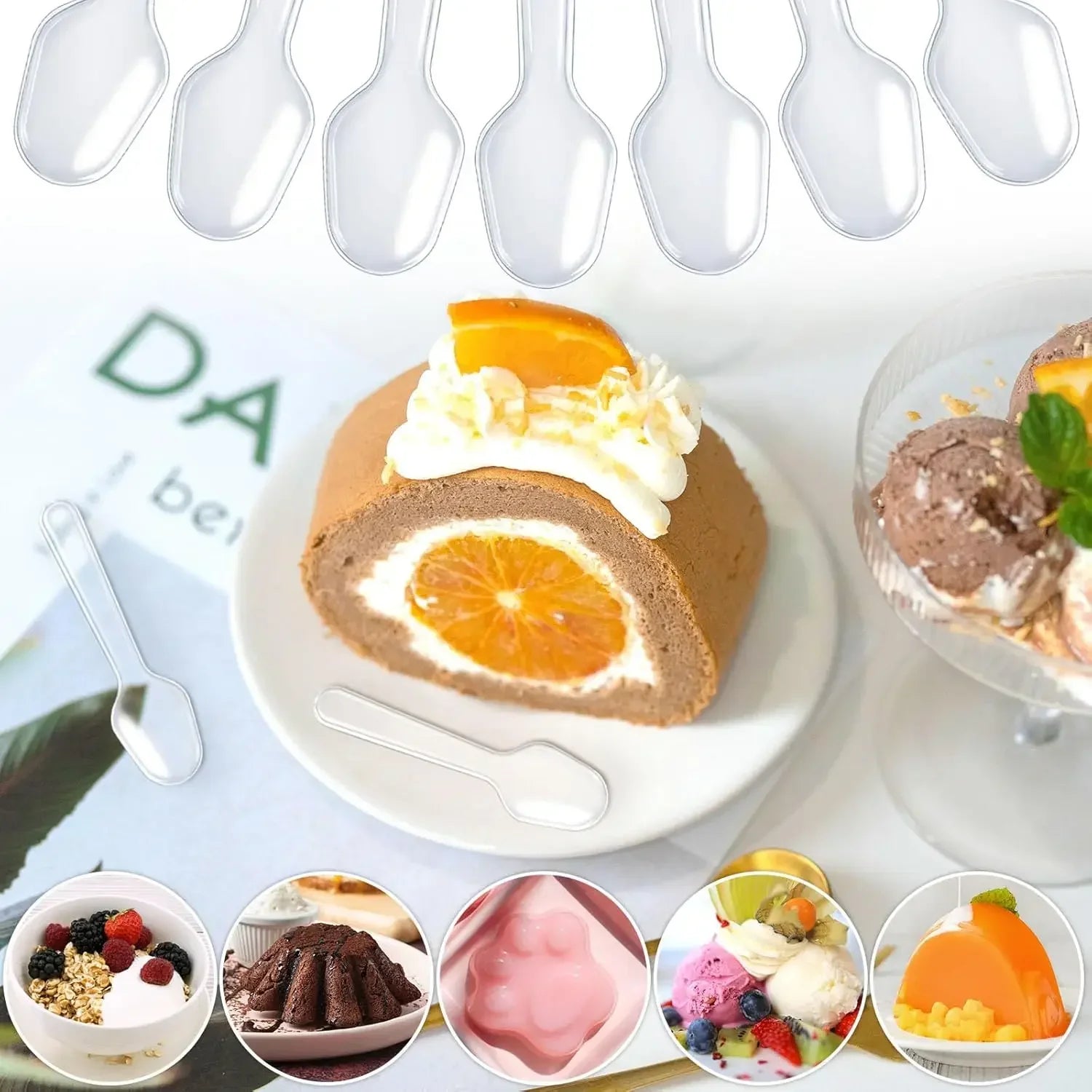 Mini Ice Cream Spoon Disposable Dessert Spoons Wedding Party Tableware Kitchen Accessories Tool Birthday Party Supplies - Madeinsea©