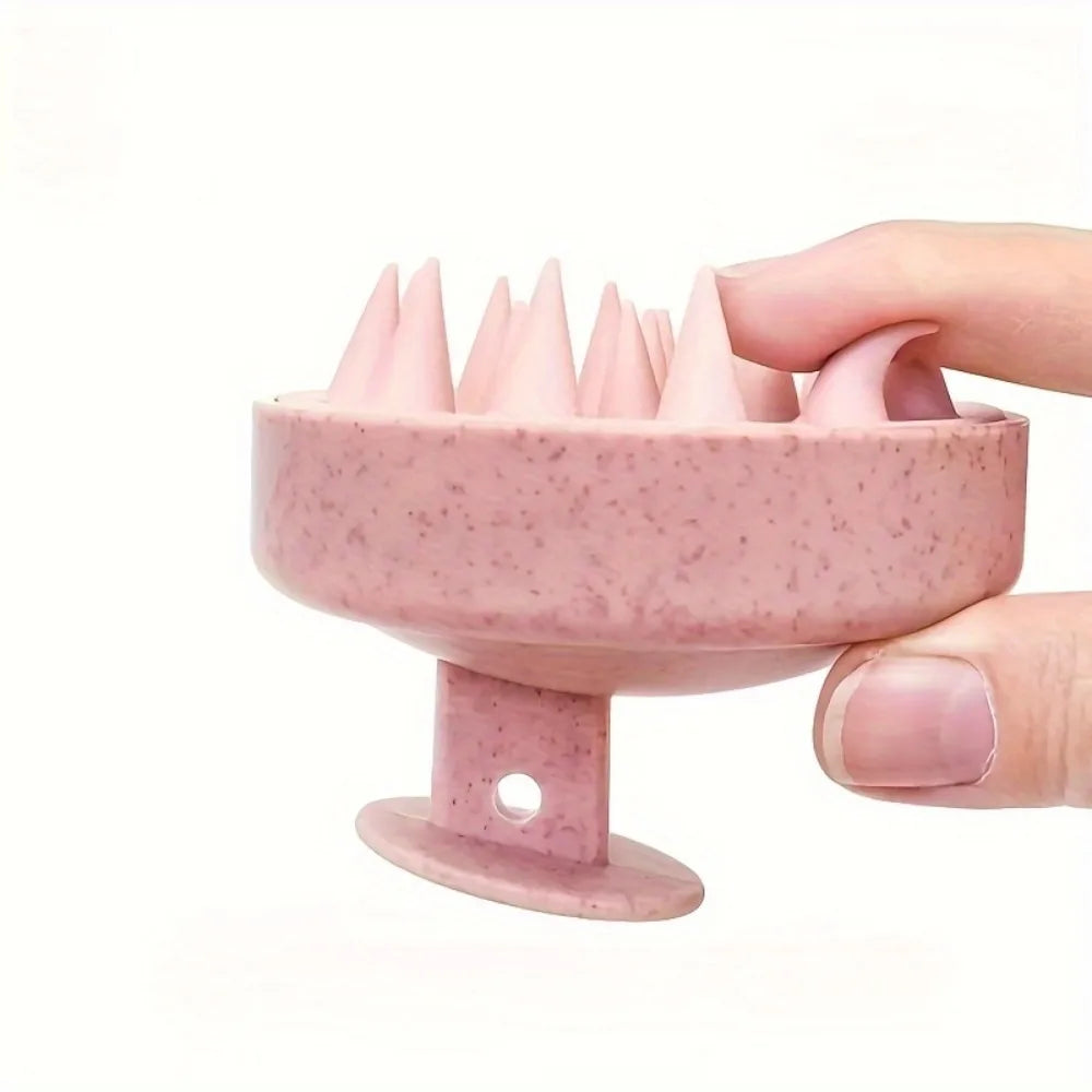 Straw Silicone Scalp Brush - Massage Claw Design for Deep Cleansing, Exfoliating & Relaxation During Hair Washing