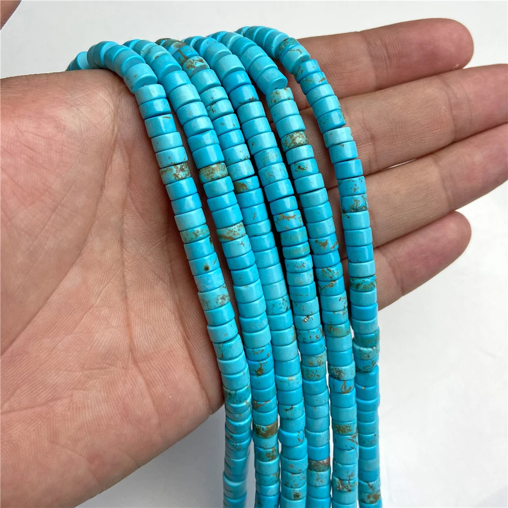 6x3mm Natural Flat Round Stone Beads Turquoises Labradorite Jaspers Spacer Loose Heishi Bead For Jewelry Making DIY Accessories