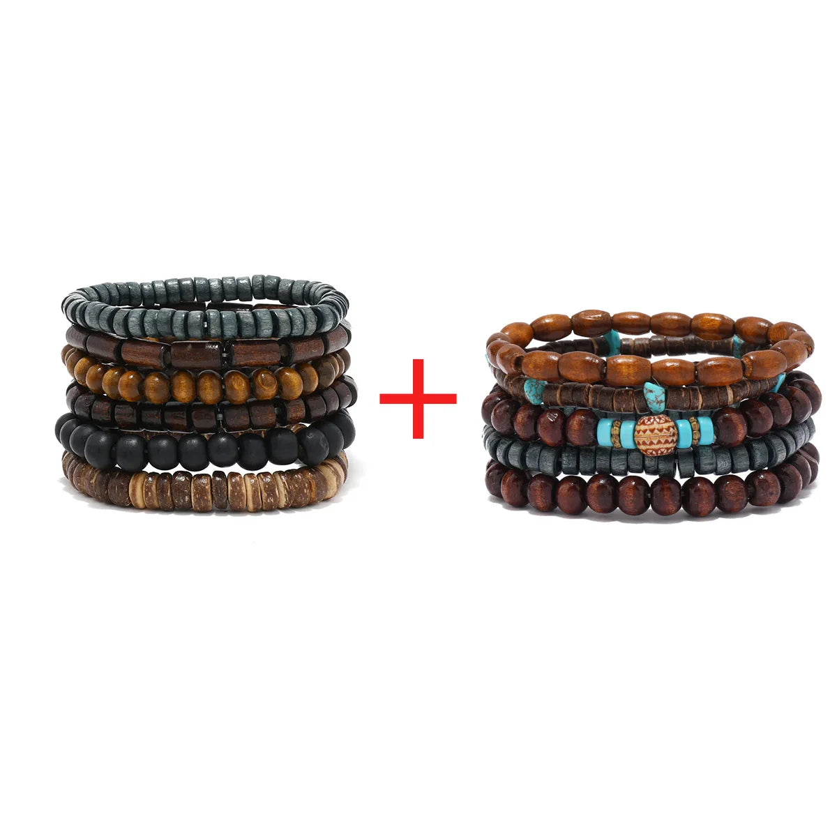 Wholesale Best-selling Multi-layer Buddha Bead Beaded Bracelets Men's Retro Style Multi-layer Elastic Thread Adjustable Wooden