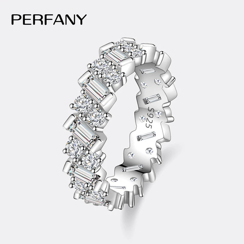PERFANY 3.08CT All Moissanite Ring for Women S925 Pure Silver Laboratory GRA Diamond Fashion Wedding High-end Jewelry - Madeinsea©