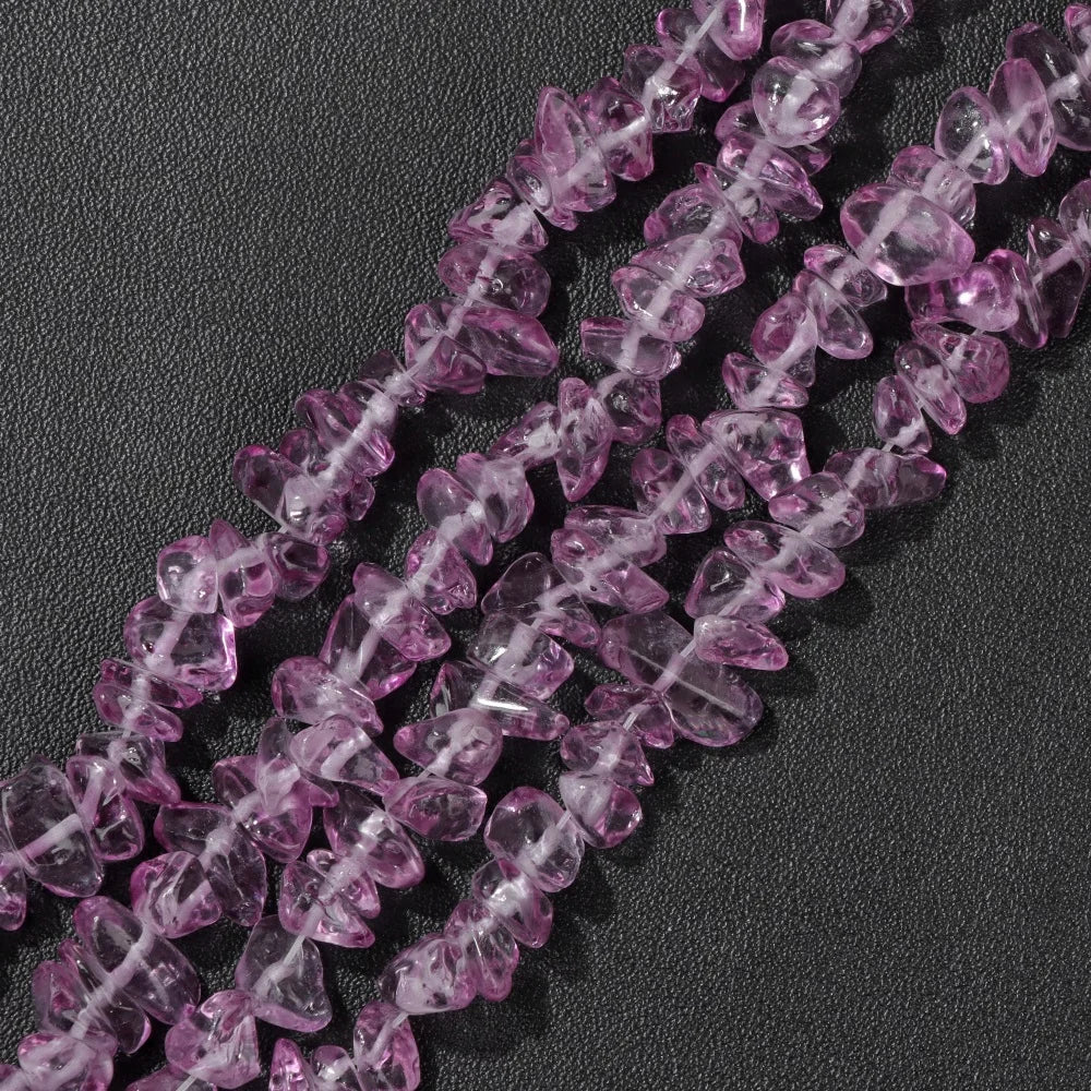 5-8MM Colorful Irregular Glass Beads Dyed Transparent Crystal Chips Beads Fit DIY Women Jewelry Bracelet Necklace Earring