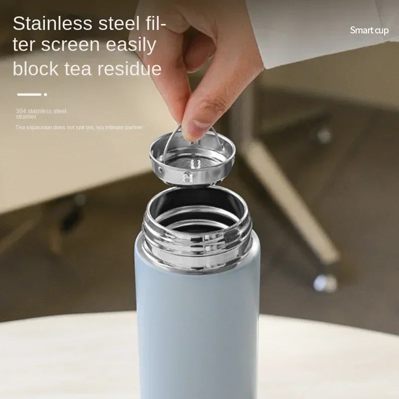 2025 Smart Display 304 Stainless Steel Thermos Cup Vacuum Water Cup for Men and Women Students High Value Office Cup