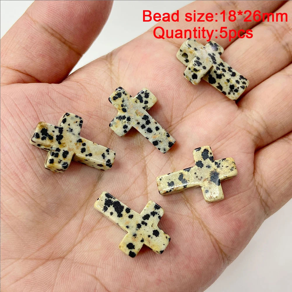 Natural Dalmation Jaspers Stone Bead Round Tube Square Shape Loose Beaded Fit Jewelry Making Accessories Diy Bracelets Necklace
