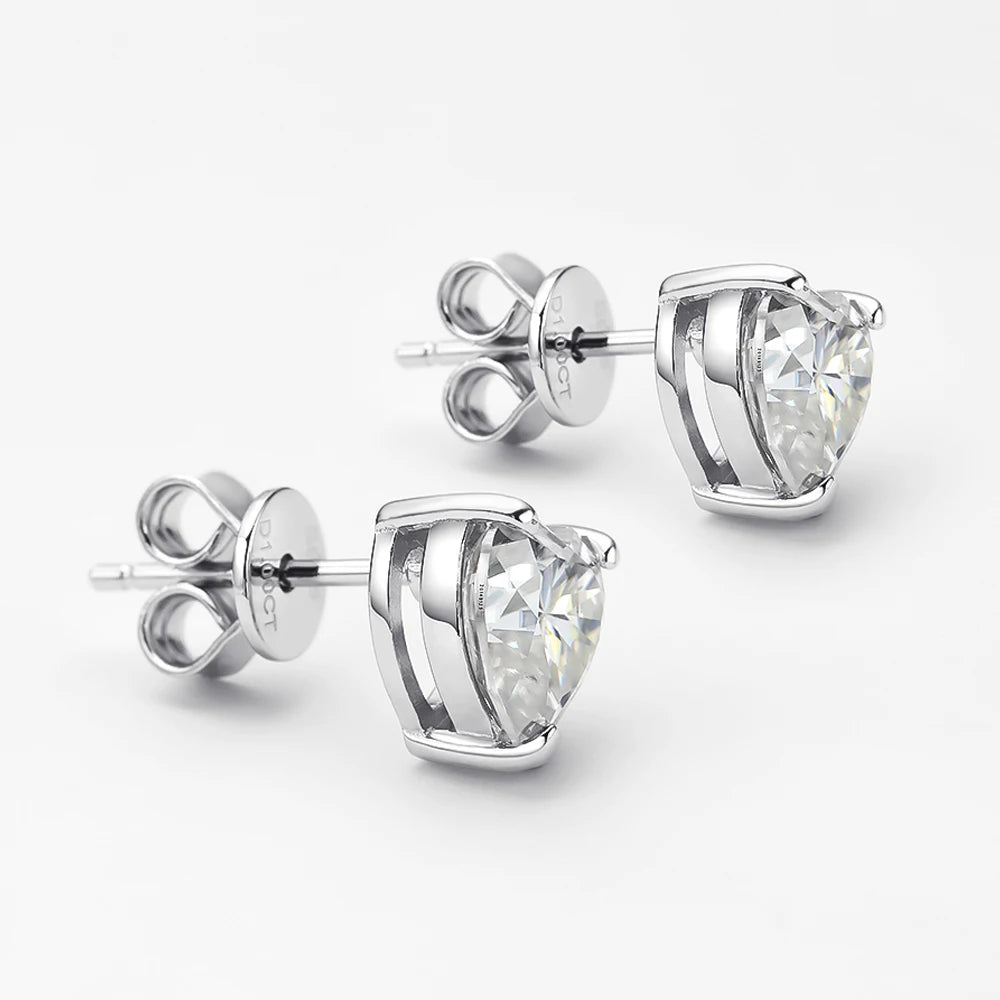 Serenity 1ct 2ct 4ct Heart Shape D Moissanite Earrings For Women S925 Silver Sparkling Stud Ear Wedding Bridal Anniversary Gift