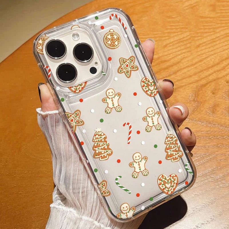 Case for Xiaomi Poco X6 F5 X3 Pro Christmas Candy Sticks and Gingerbread Print Clear Phone Cover for Poco F5 X3 X6 Pro 5G Fundas