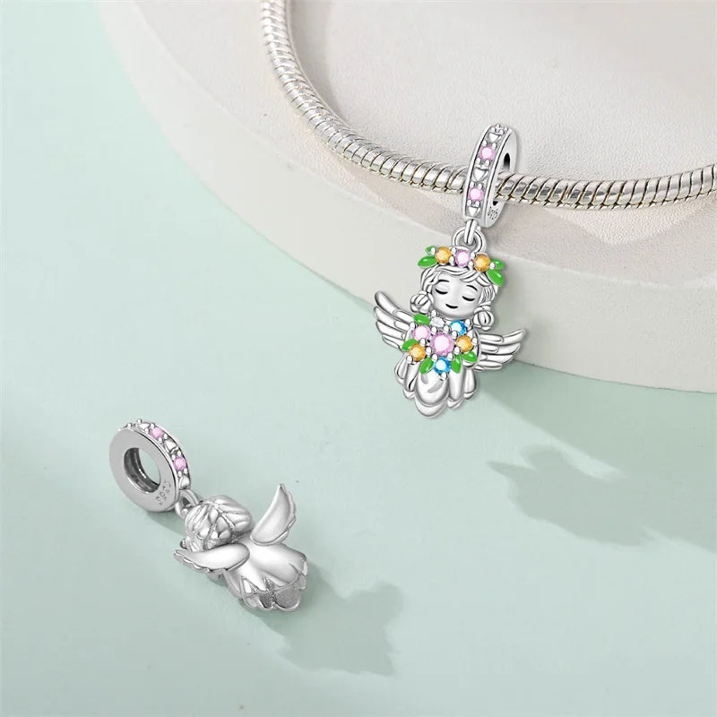 Spring 925 Sterling Silver Butterfly Snail Swallow Charms Beads Fit 3mm 925 Original Bracelets DIY Jewelry Birthday Gift