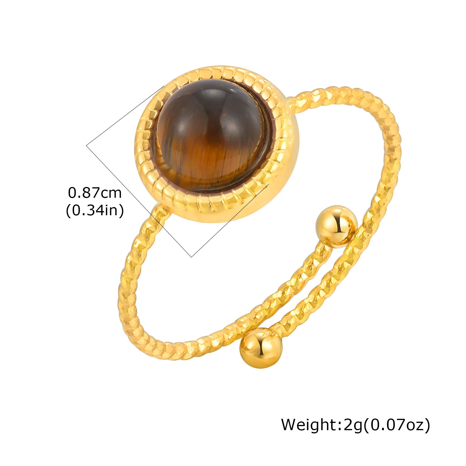 Vnox Vintage Luxury Geometric Open Rings,Natural Stone Stainless Steel Charm Jewelry For Women,Fashion Rings Finger Accessories