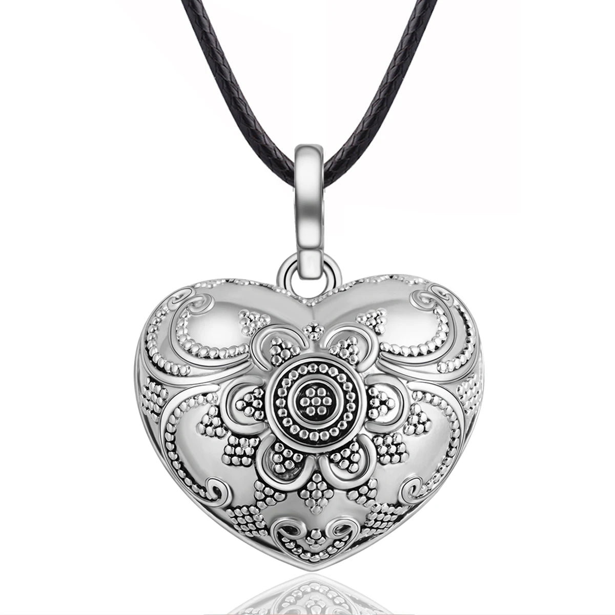 Eudora Collier Bola de Grossesse Necklace Ball Heart Flower Angel Caller Musical Bell Pendant Jewelry Gift for Pregnant Women