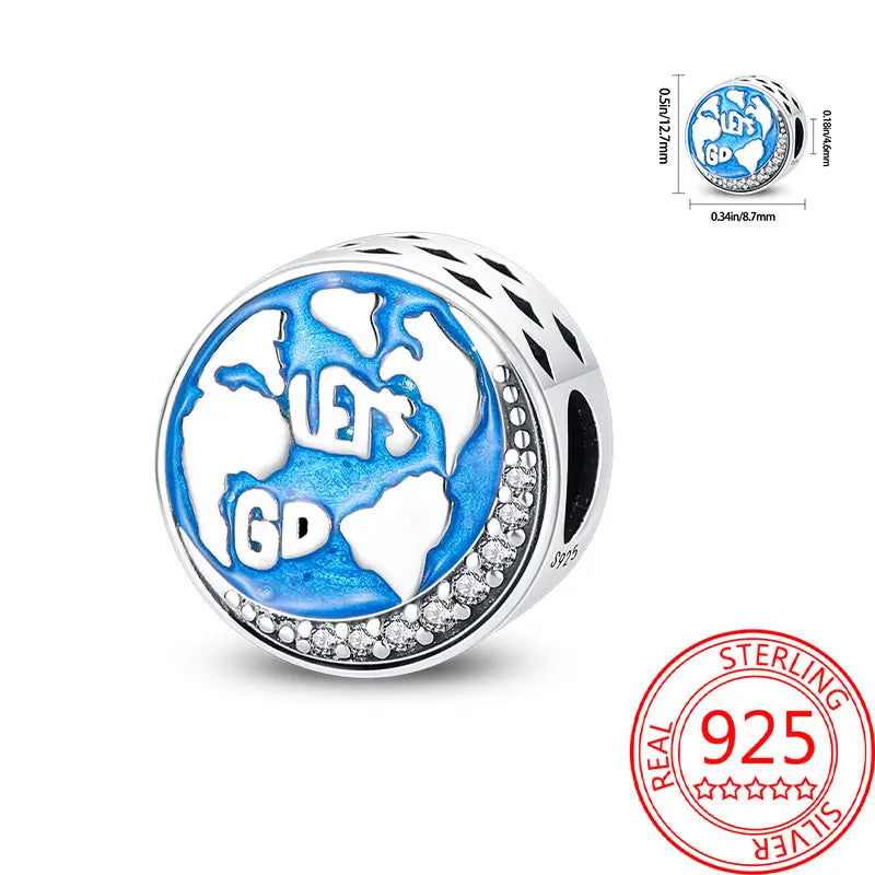 925 Sterling Silver Paris Tower Aircraft Travel Charm Pendant Beads Fit Charm Original Bracelet for Women Jewelry Making