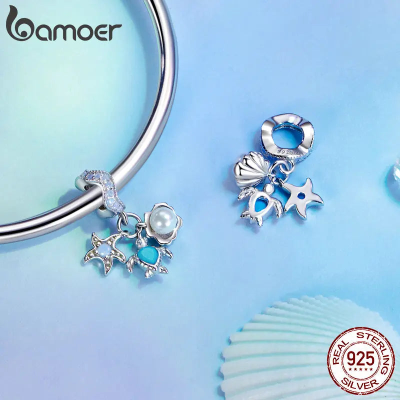 Sterling Silver Blue Ocean Charms for Bracelets - Madeinsea©
