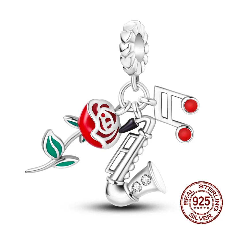 Schmetterling Blume Tier Perlen Fit Pandora Original armband charms Silber 925 Halskette pendientes mujer für Frauen Schmuck machen