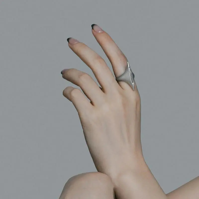 Retro The Sword of Maria Ring For Women Silver Color Punk Gothic Open Ring Handmade Unisex Designer Jewelry Accessories Gift