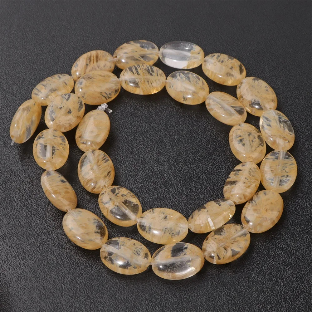 10x15mm Natural Stone Bead Flat Oval Shape Amazonite Rose Quartzs Amethysts Beads For Jewelry Making Necklace Bracelet Handmade