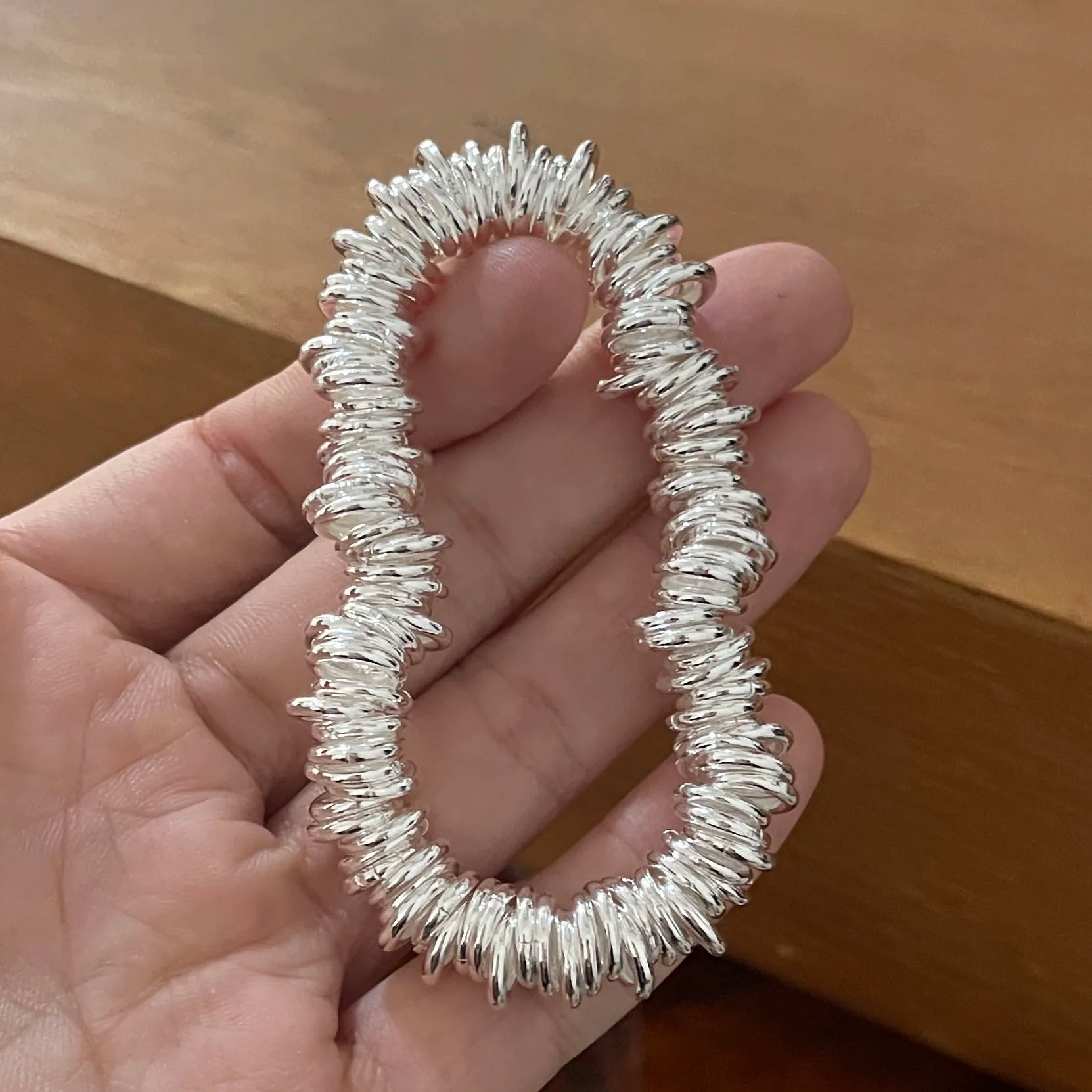 100% Solid 925 Sterling Silver Bracelet for Women Men Vintage Handmade Shinning Heart Bracelets Birthday Christmas Gift