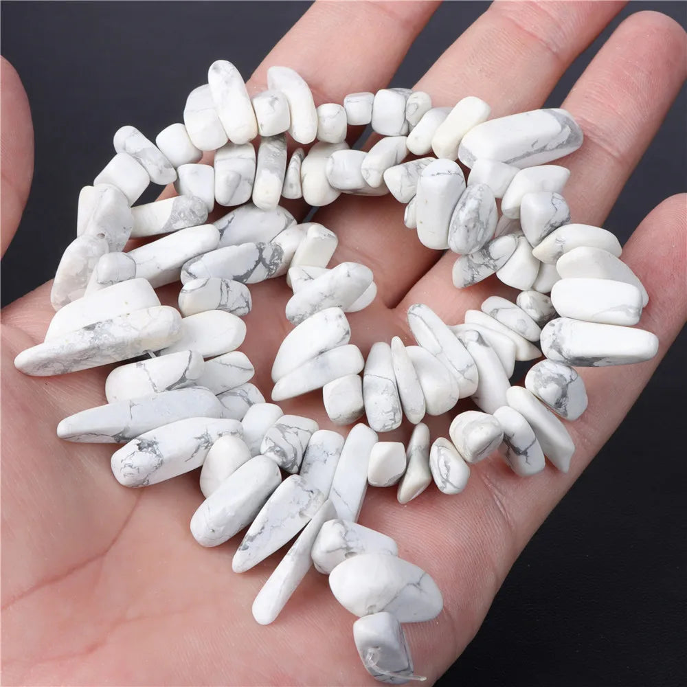 New Arrival Natural Howlite Stone Bead White Turquoises Loose Beads Jewelry Making Perles Gem Loose Beaded Diy Bracelet Necklace