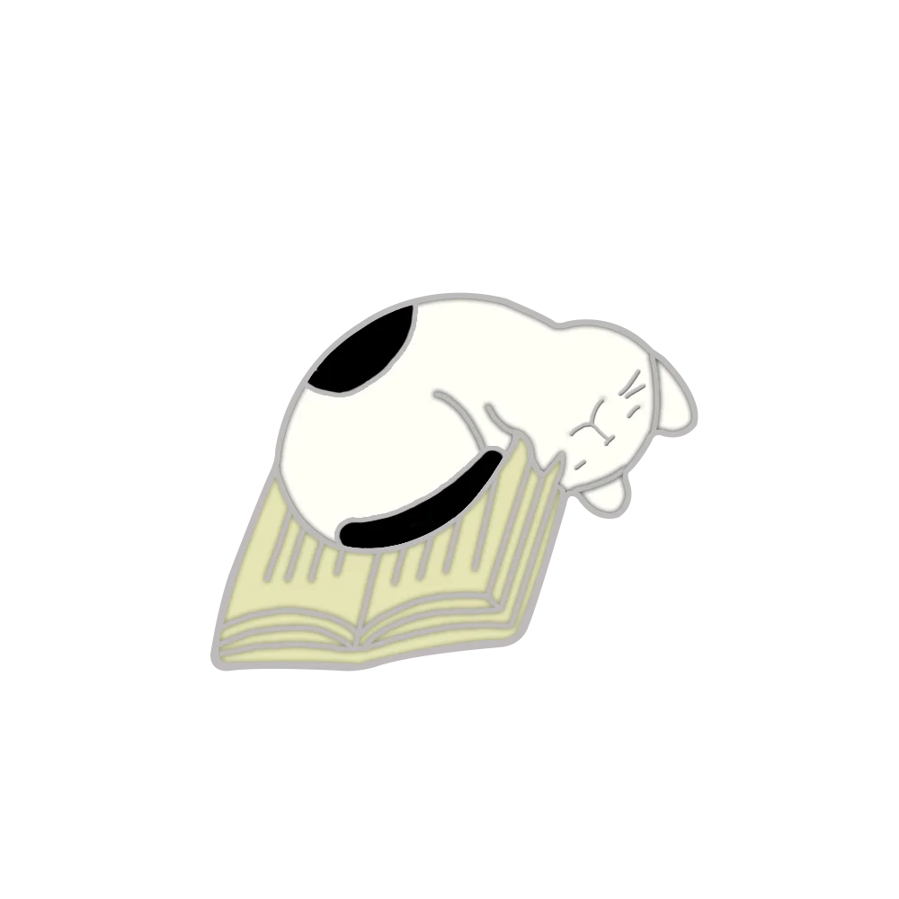 Cartoon Animal Brooches Black White Couple Cat Fish Bone Enamel Pins Clothes Collar Lapel Pin Bag Metal Badges Jewelry For Lover