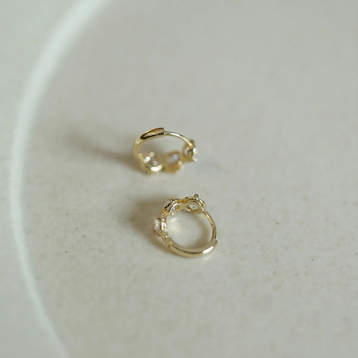 925 Sterling Silver Plated 14K Gold Fashionable Shiny Zircon Geometric Earrings for Women Exquisite Temperament Daily Jewelry