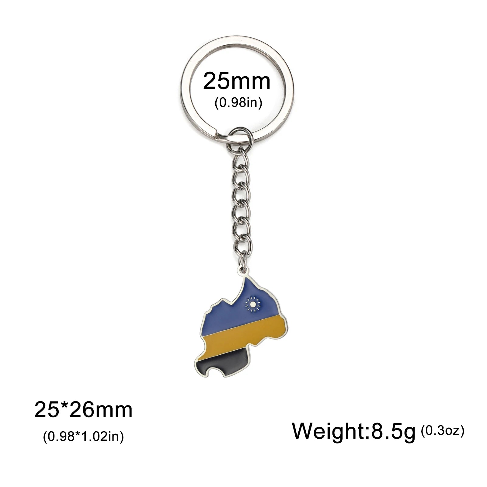 Dreamtimes France Poland Mexico Map Pendant Keychain for Women Men Stainless Steel Key Ring Qatar Ghana Syria Haiti Jewelry