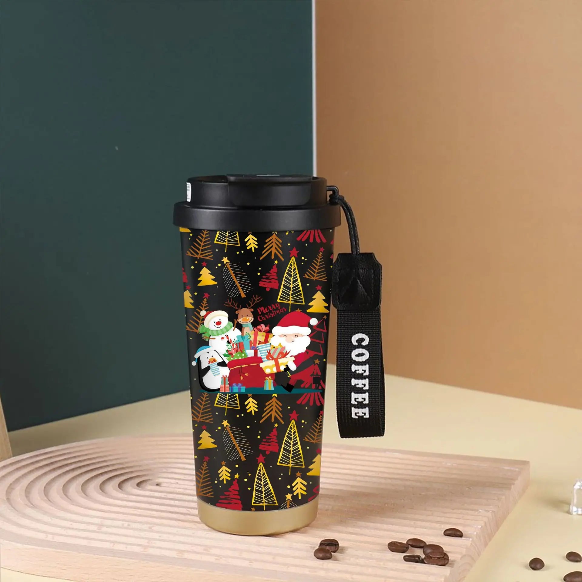Christmas thermos cup 316 stainless steel lily of the valley coffee cup cartoon Christmas holiday gift