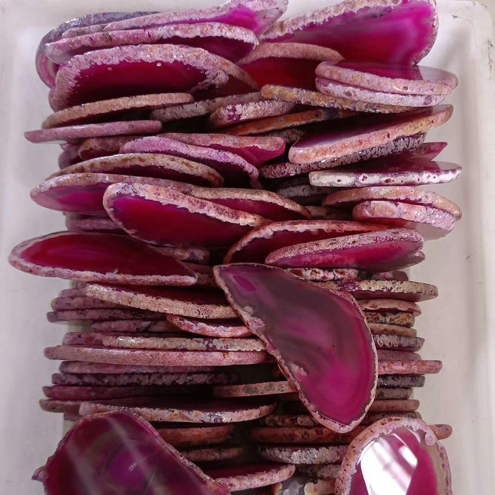 1PC Natural Agates Geode Slice NO Hole Onyx Reiki Healing Quartz Stone For Home Decoration Wedding Name Cards DIY Gifts 50-80mm