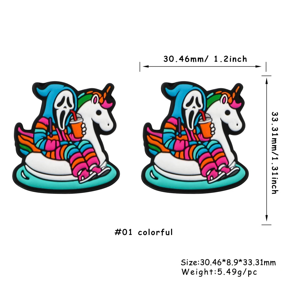 Sunrony 5Pcs New Cartoon Figure Focal Silicone Beads DIY Necklace Bracelet Keychain Handwork Accessories For Jewelry Making