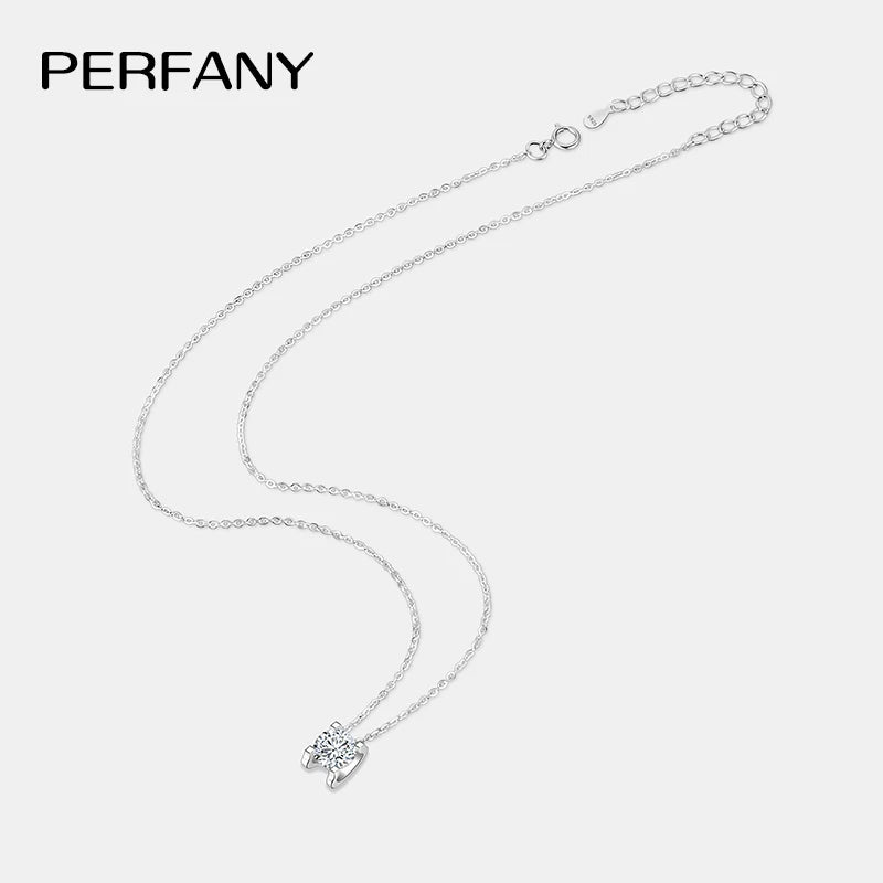 PERFANY 0.5-2CT Moissanite Necklace for Women S925 Pure Silver Classic Bull Head Laboratory Diamond Pendant Luxury Jewelry - Madeinsea©
