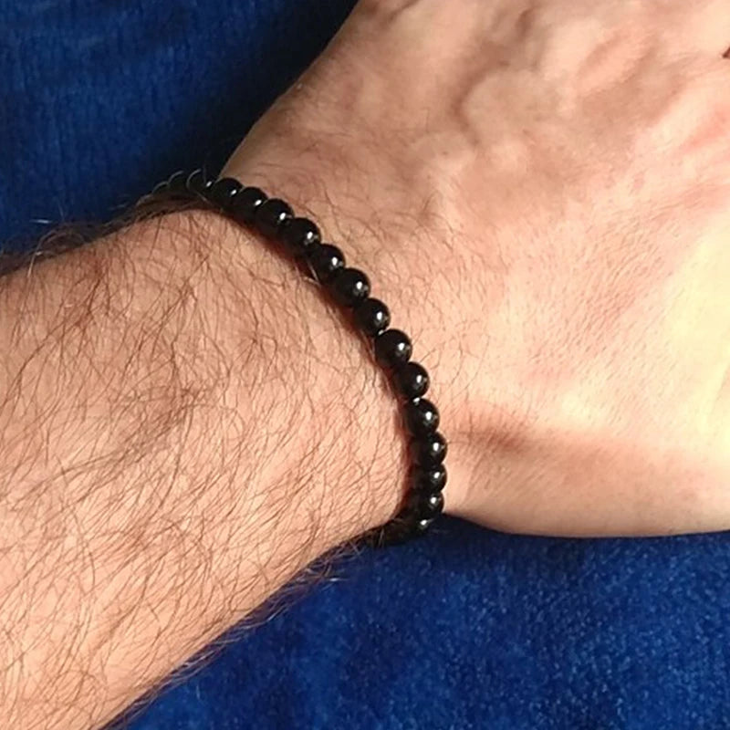 Artifact Meditation Healing Bracelet Men 4mm/6mm/8mm/10mm Tiger Eyes Obsidian Stone Beaded Braslet Father Day Gift Yoga Braclet