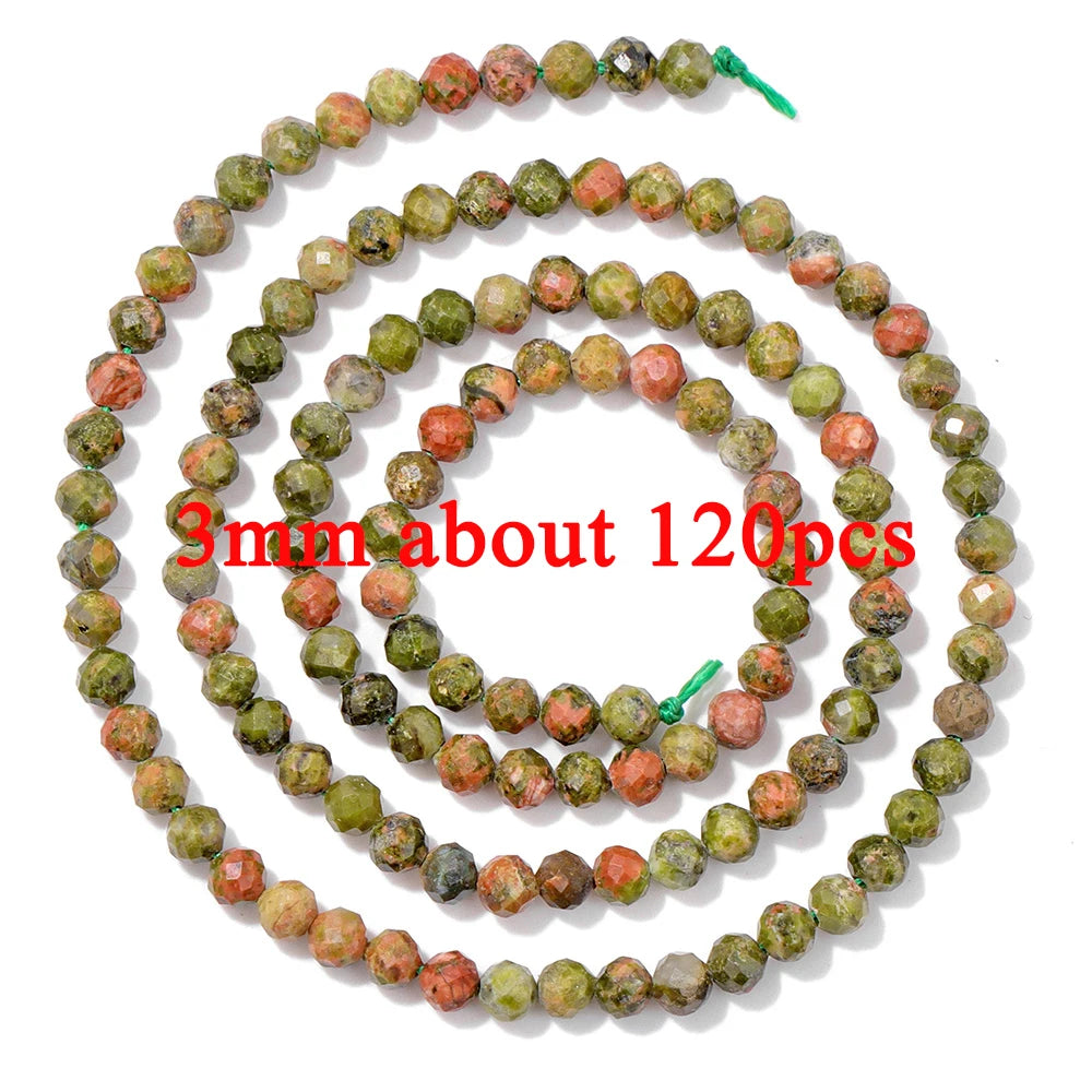 Wholesale Natural Unakite Stone Bead Green Jasper Loose Spacer Beads For Jewelry Making DIY Bracelet Necklace Accessories Supply