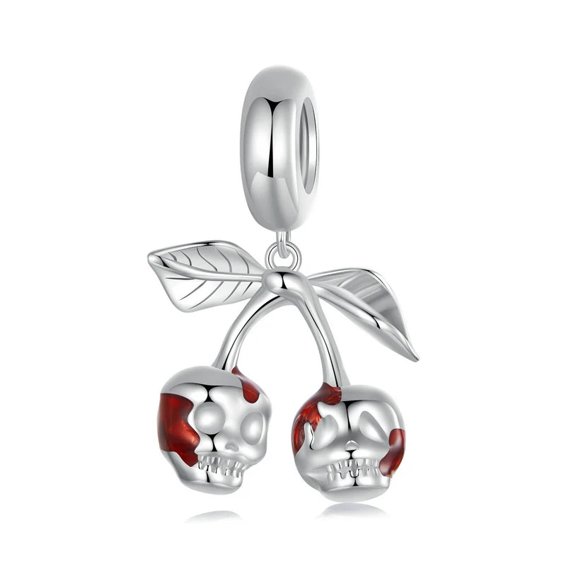 WOSTU 925 sterling silver Luminous Pumpkin Charms Elf Witch Pendant Devil's Eye Skull Beads Fit DIY Bracelet Necklace Halloween