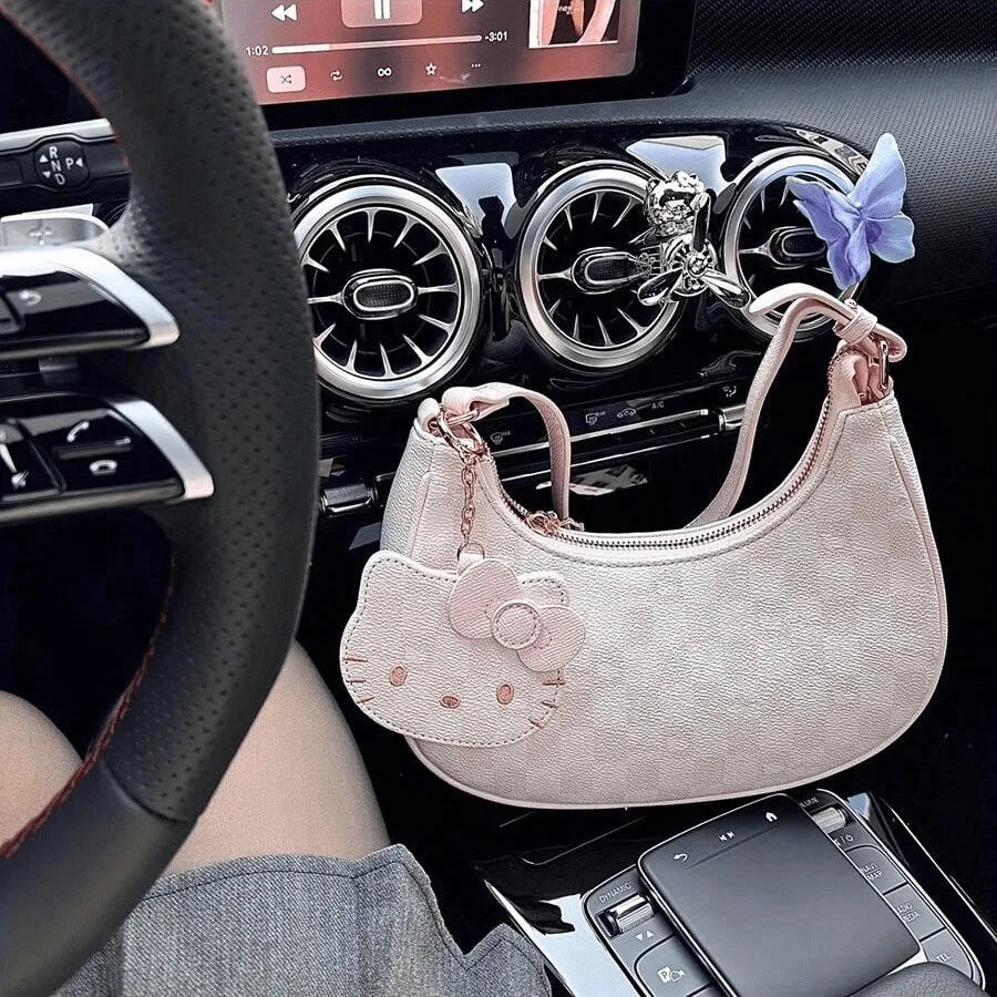 Sanrio 2026 New Sanrio Pink Cute Hello Kitty Armpit Bag, Cartoon Girl Fashion Versatile Shoulder Bag Handbag - Madeinsea©