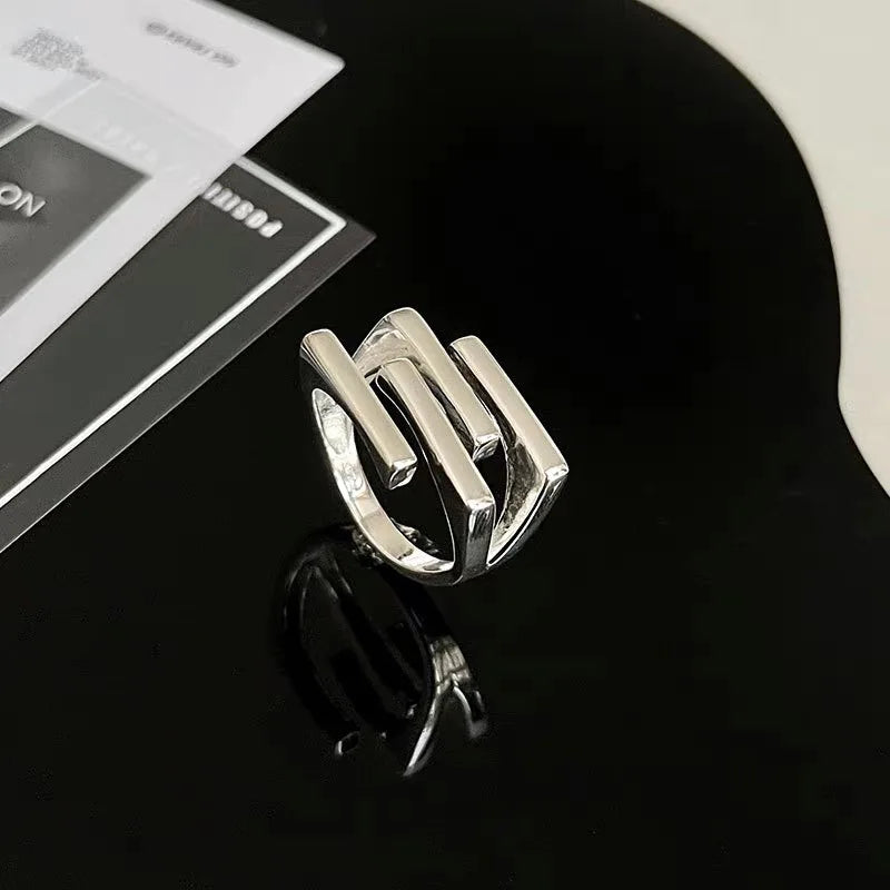 Bagues BF CLUB en argent sterling 925 pour femmes, bague rétro irrégulière faite à la main, simple et géométrique, en or et zircon, hypoallergénique, pour cadeau d'anniversaire