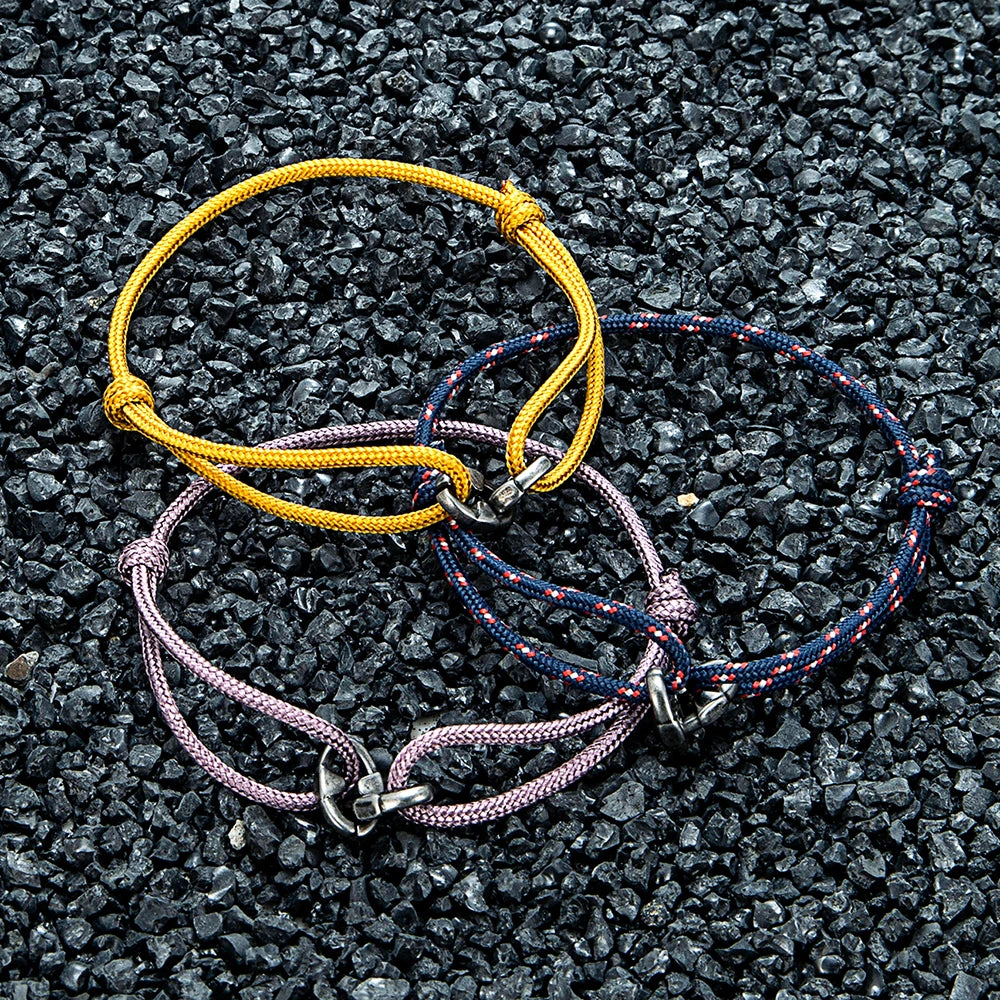 MKENDN Locomotive Vintage Oxidized Black Thorn Barbs Chain Waterproof Thin Nylon Rope Bracelet Adjustable Bracelet Mens Gifts